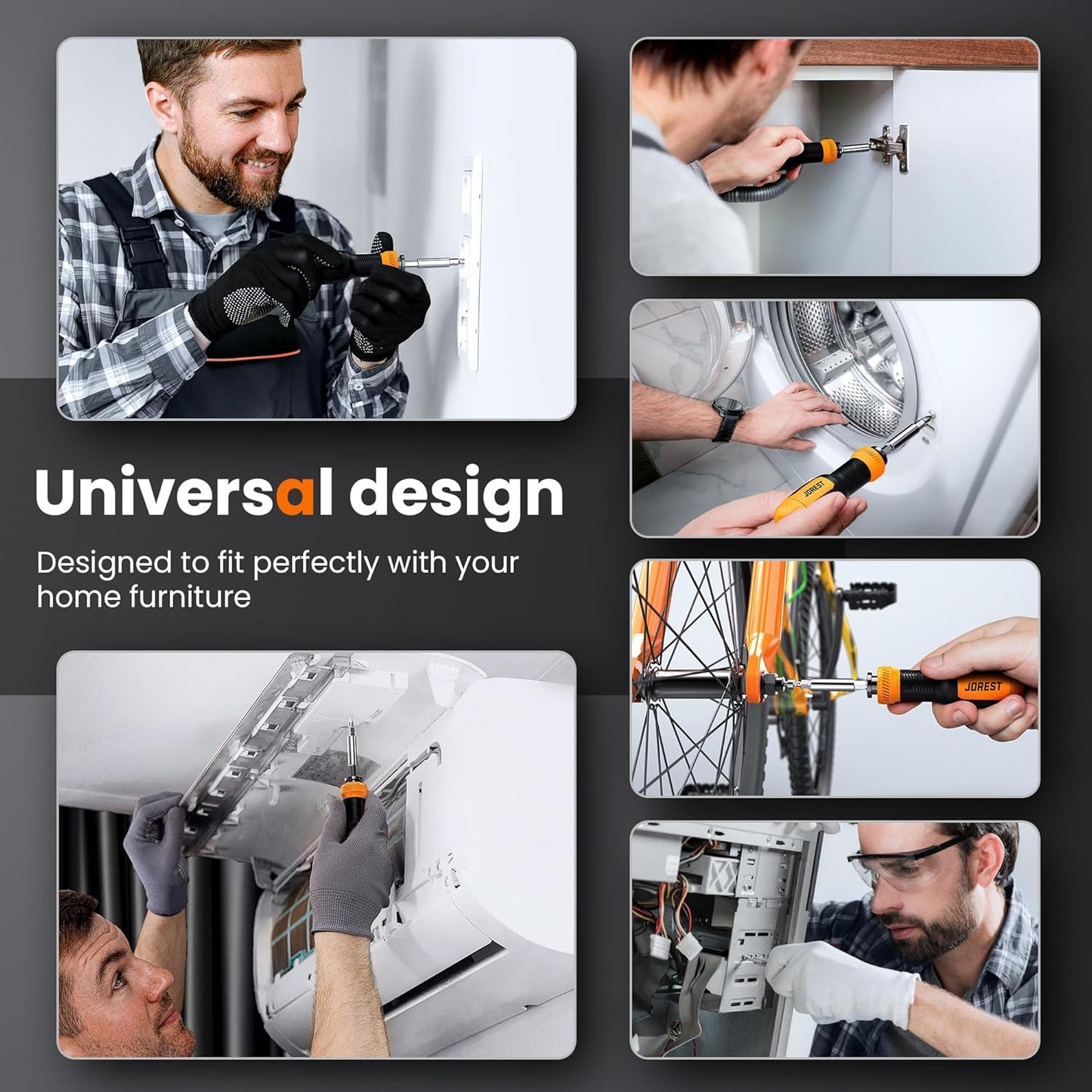 Jorest 25-in-1 Multibit Screwdriver Set – Home Workshop and Garage Repair Tool for Fast Furniture and Appliance Fixes