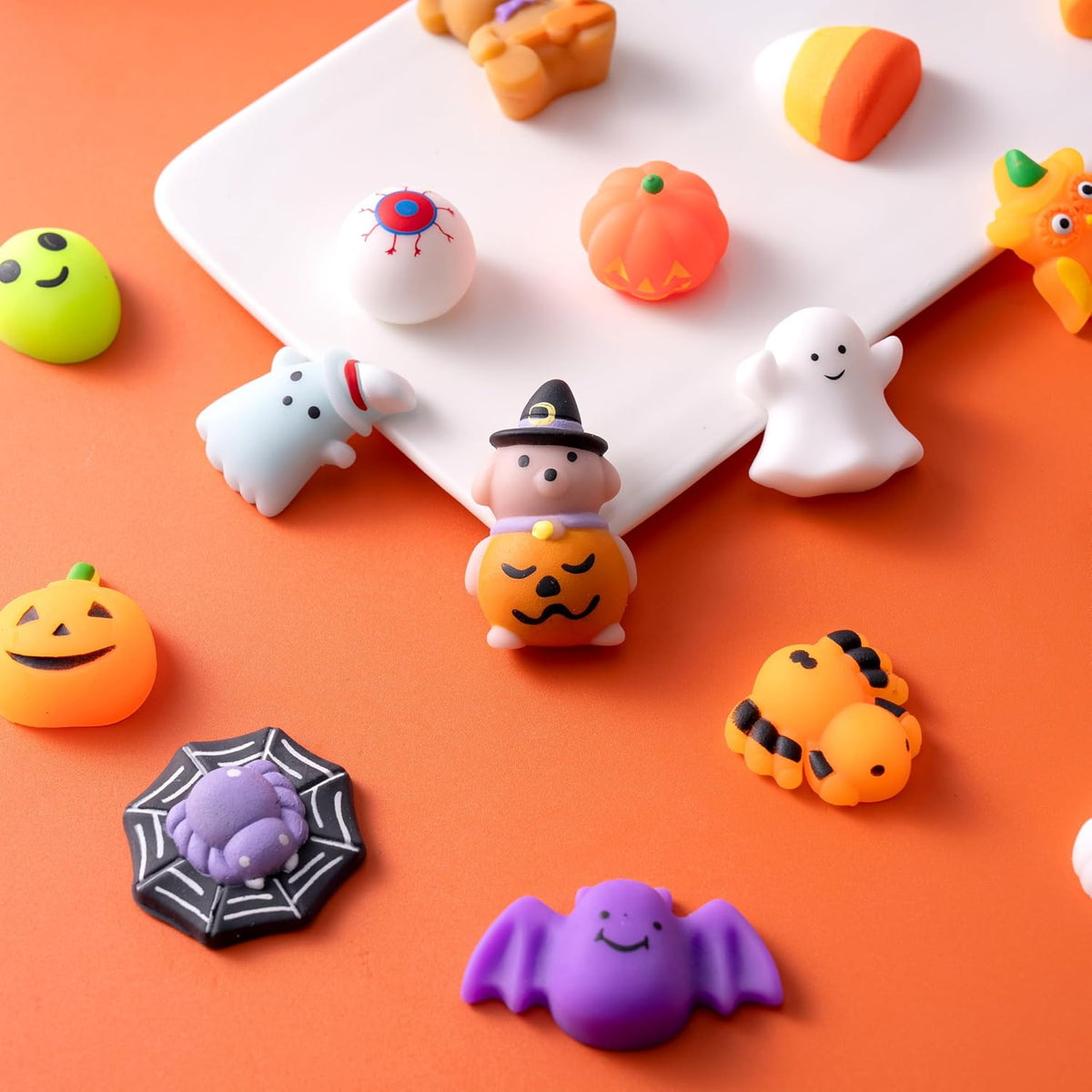 JOYIN 28 Pcs Halloween Mochi Squishy Toys – Bulk Party Favor Gift Set for Classmates, Friends, and Neighborhood Trick-or-Treat Kids