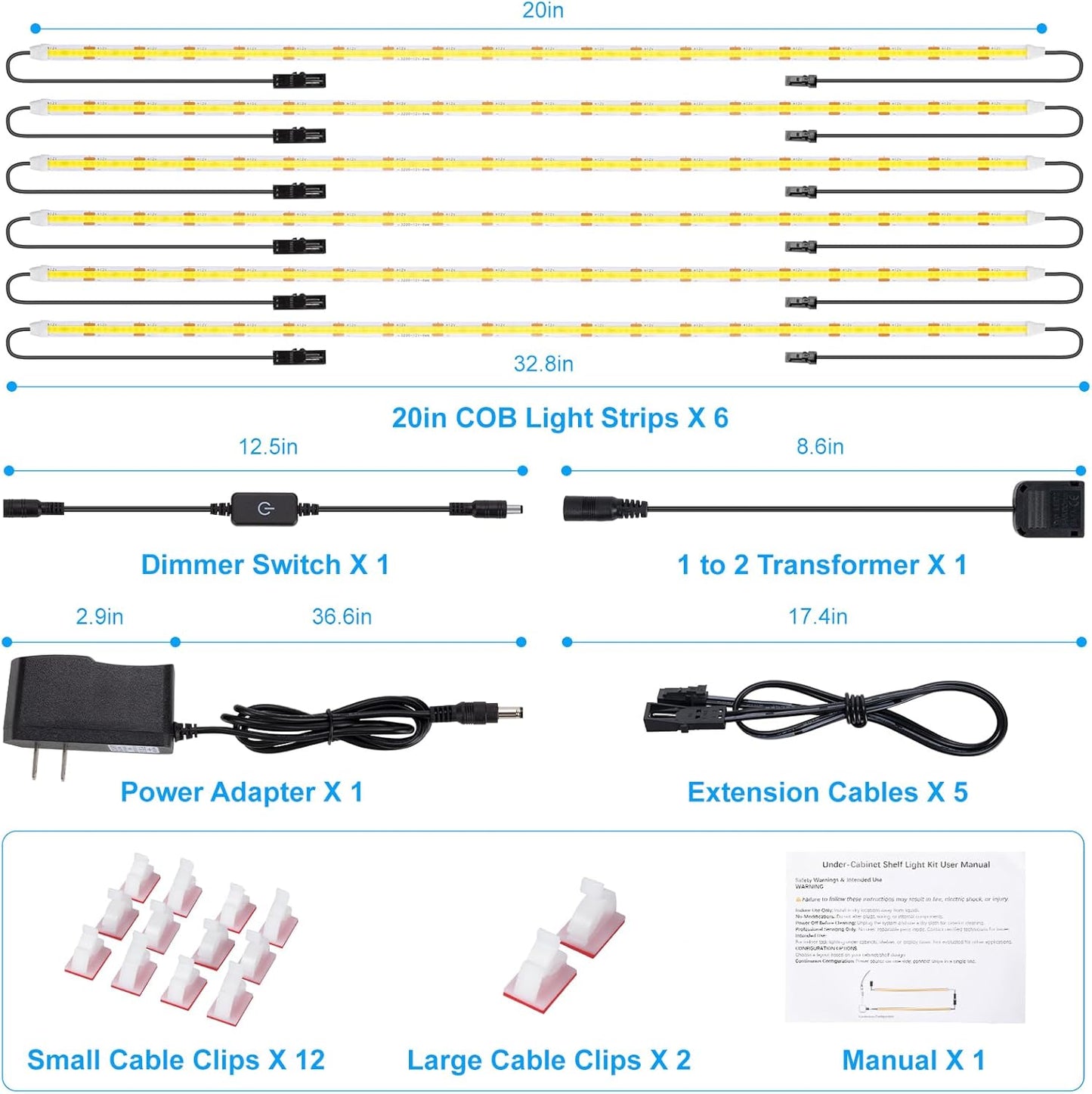 JUSJUBR Ultra-Slim LED Strip Lights for Clutter-Free Cabinets, Concealed Under-Cabinet Lighting in Clean Aluminum