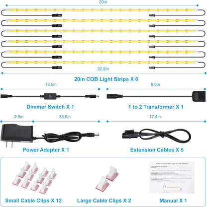 JUSJUBR Ultra-Slim LED Strip Lights for Clutter-Free Cabinets, Concealed Under-Cabinet Lighting in Clean Aluminum