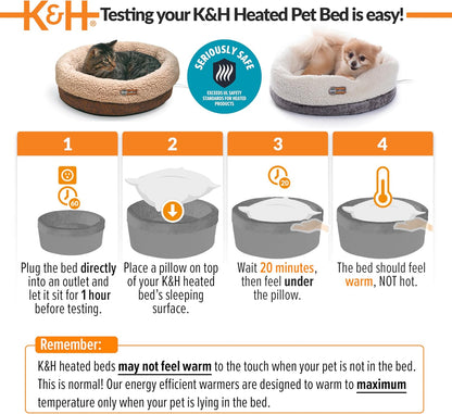 K&H Heated Cat Bed with Pet-Activated Smart Thermostat – Safe Warmth for Multi-Pet Households