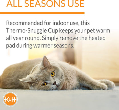 K&H Thermo-Snuggle Cup – Holiday and Housewarming Gift for the Cat-Obsessed Friend
