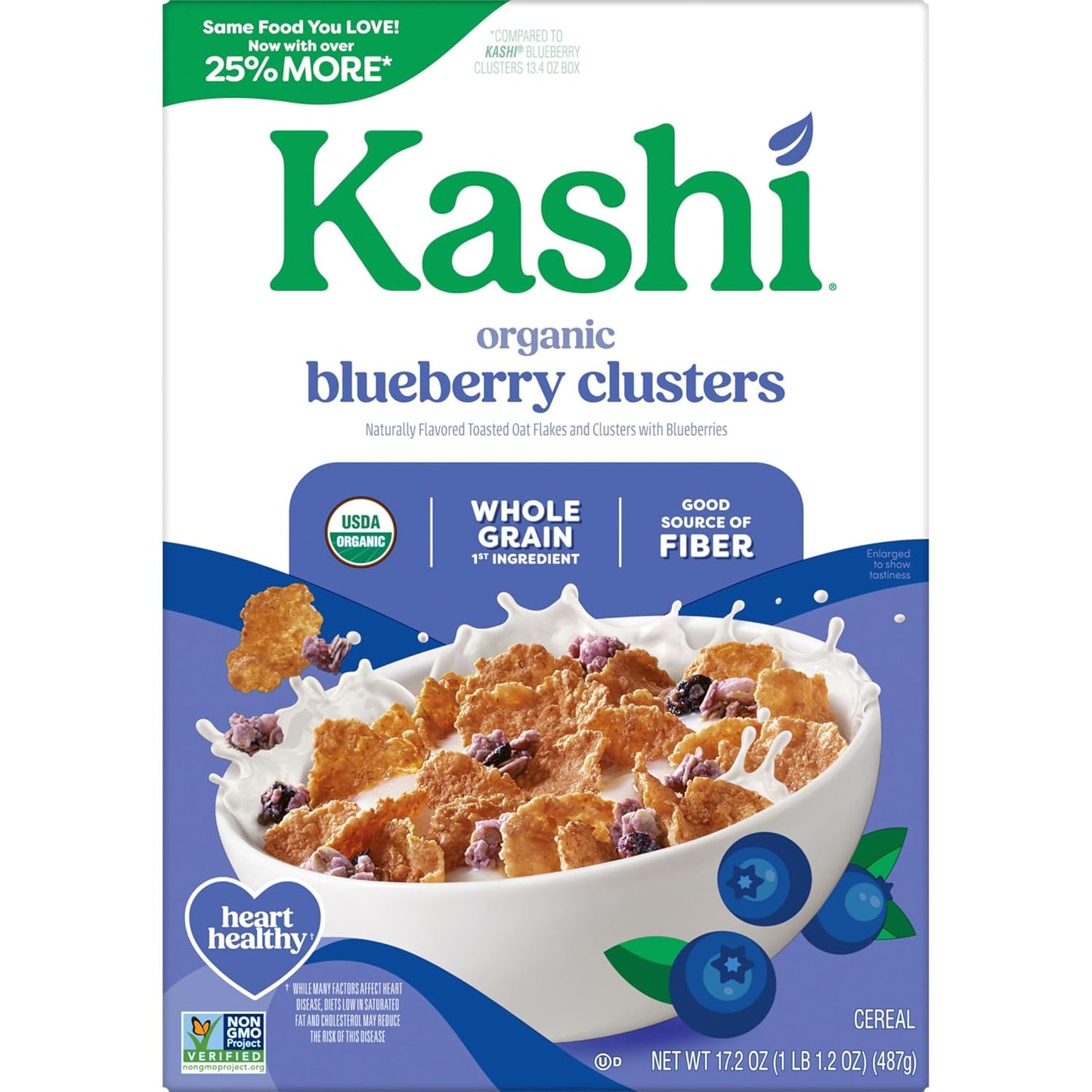 Kashi Blueberry Clusters Cereal – Family Breakfast Cereal for Kids Lunchbox and Weekend Pancake-Free Mornings