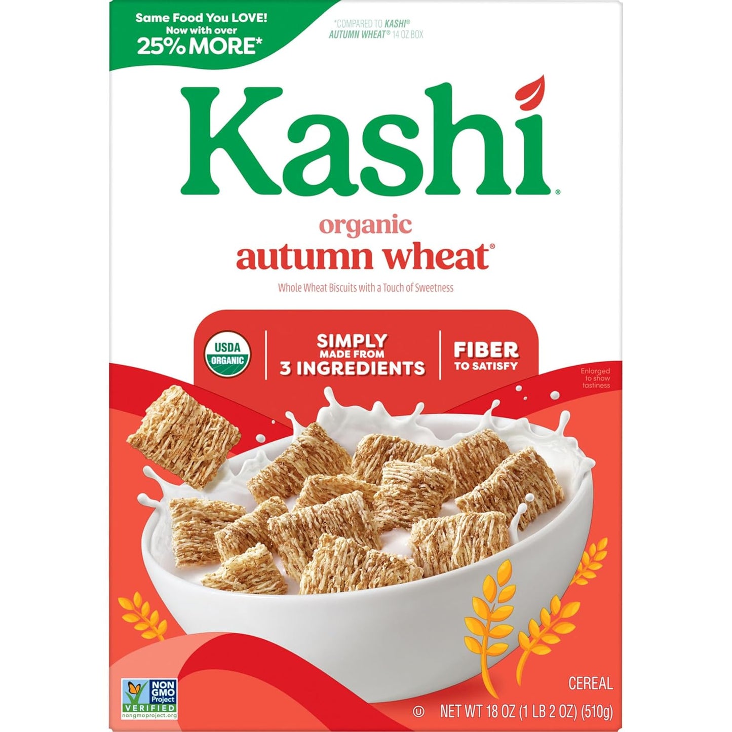 Kashi Organic Non-GMO Cereal – Wholesome Back-to-School Breakfast Kids Love, Autumn Wheat, 18oz