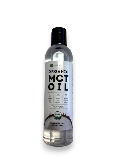 Kate Naturals MCT Oil – Home Office Focus Fuel, Quick-Absorbing C8 C10 for Clean Sustained Energy