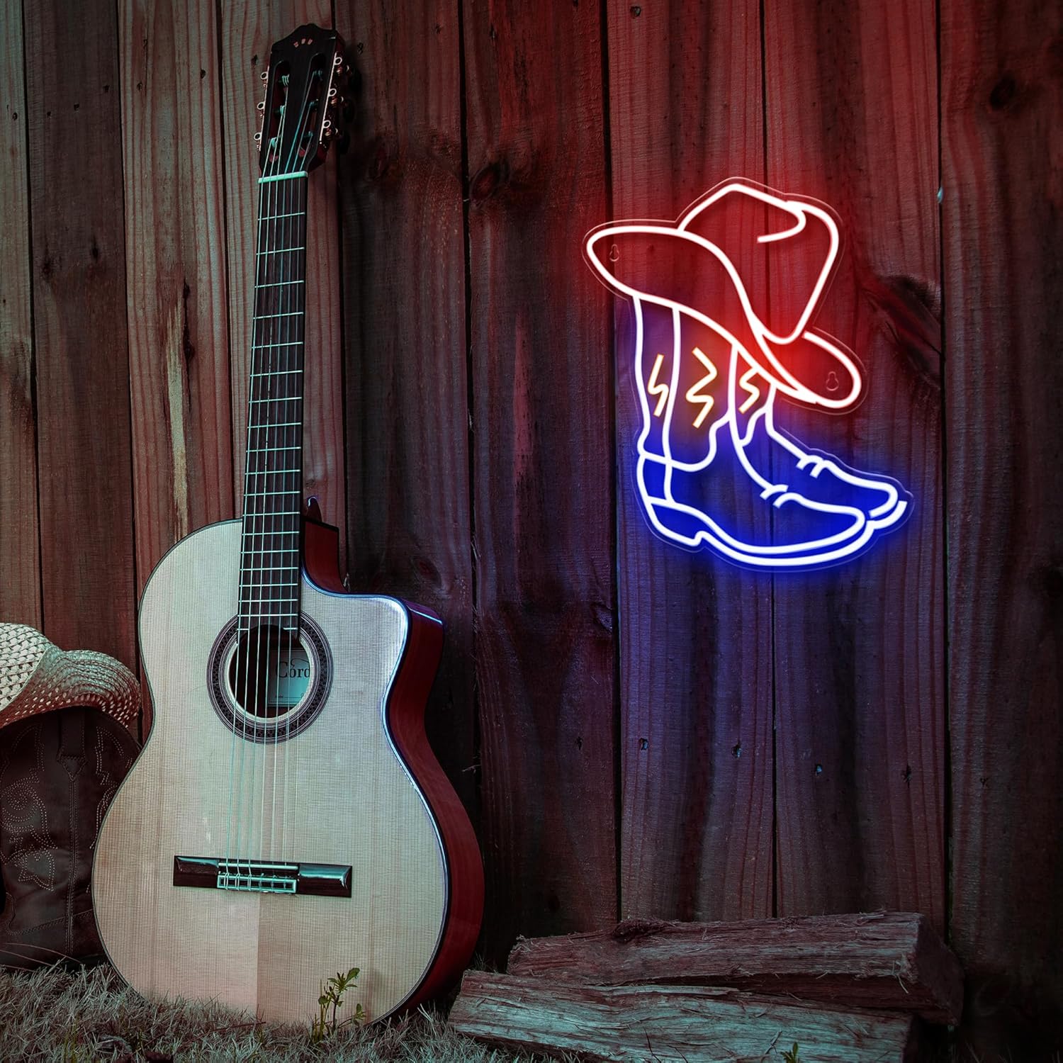 Kavaas Cowboy Boot Neon Sign – Christmas Gift Idea for Rodeo and Cowboy Enthusiasts, Western Bedroom and Game Room Accent Light