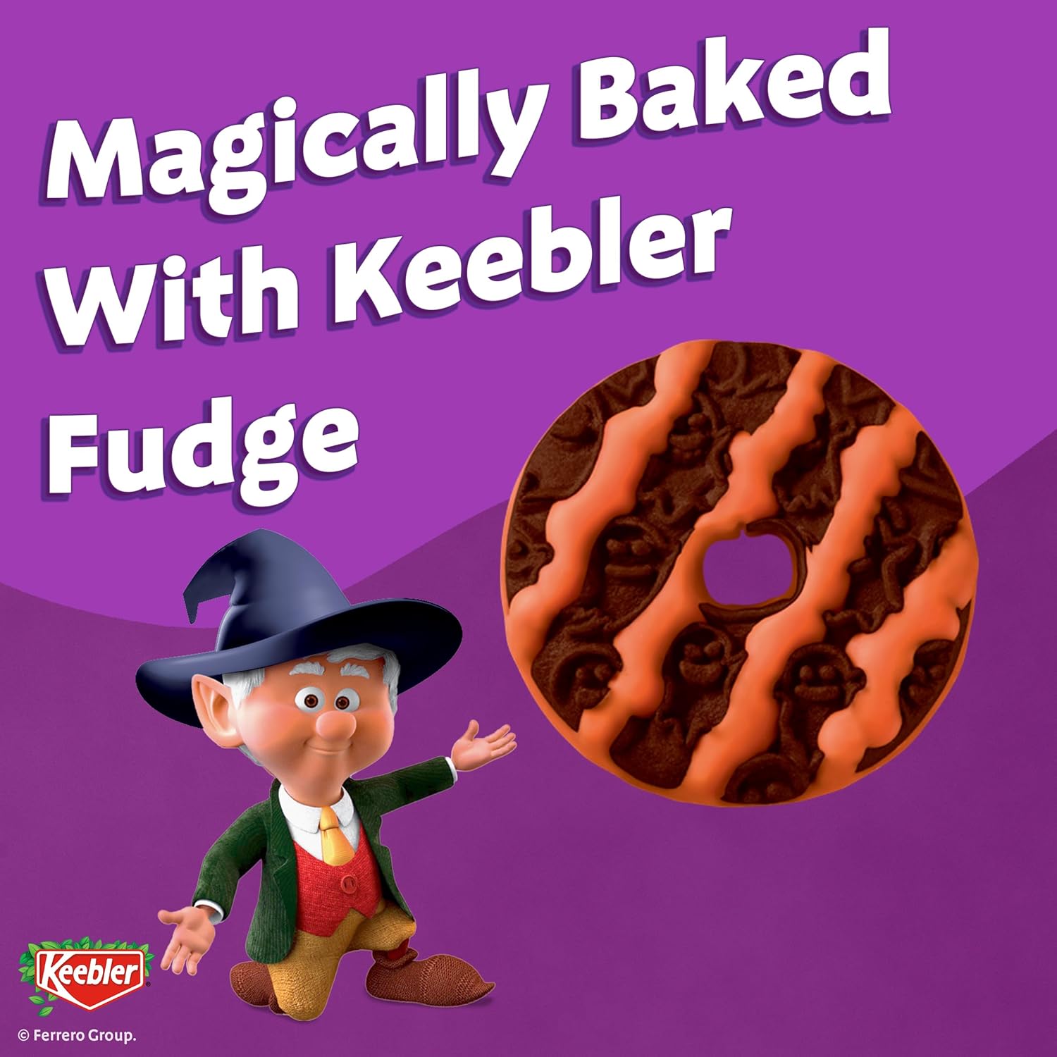 Keebler Spookie Fudge Stripes Cookies – Halloween Party Treat for Kids' Tables and Classroom Goodie Bags, 9.5 oz