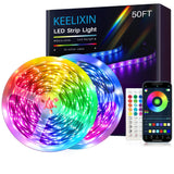KEELIXIN RGB LED Light Strip 100ft Bluetooth Music Sync App Controlled Home Decor for Ceilings and Accent Walls