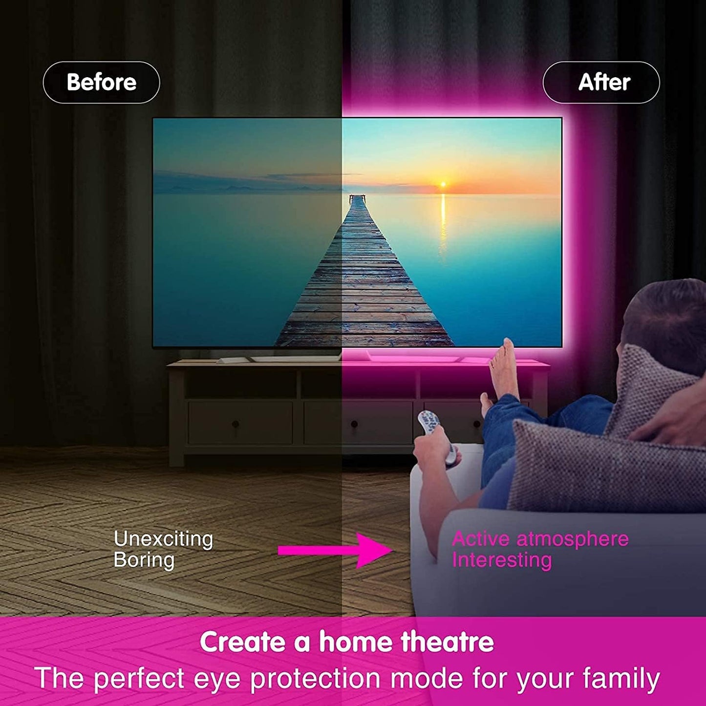 Keepsmile LED Lights for Room Party – 50ft Bluetooth Smart Strip with Sound Reactive Mode and Remote Control