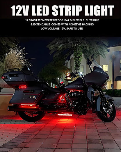 Keiurot 12V LED Light Strip – Safer Marine Bow & Stern Visibility Light, IP67 Low-Heat 4-Pack