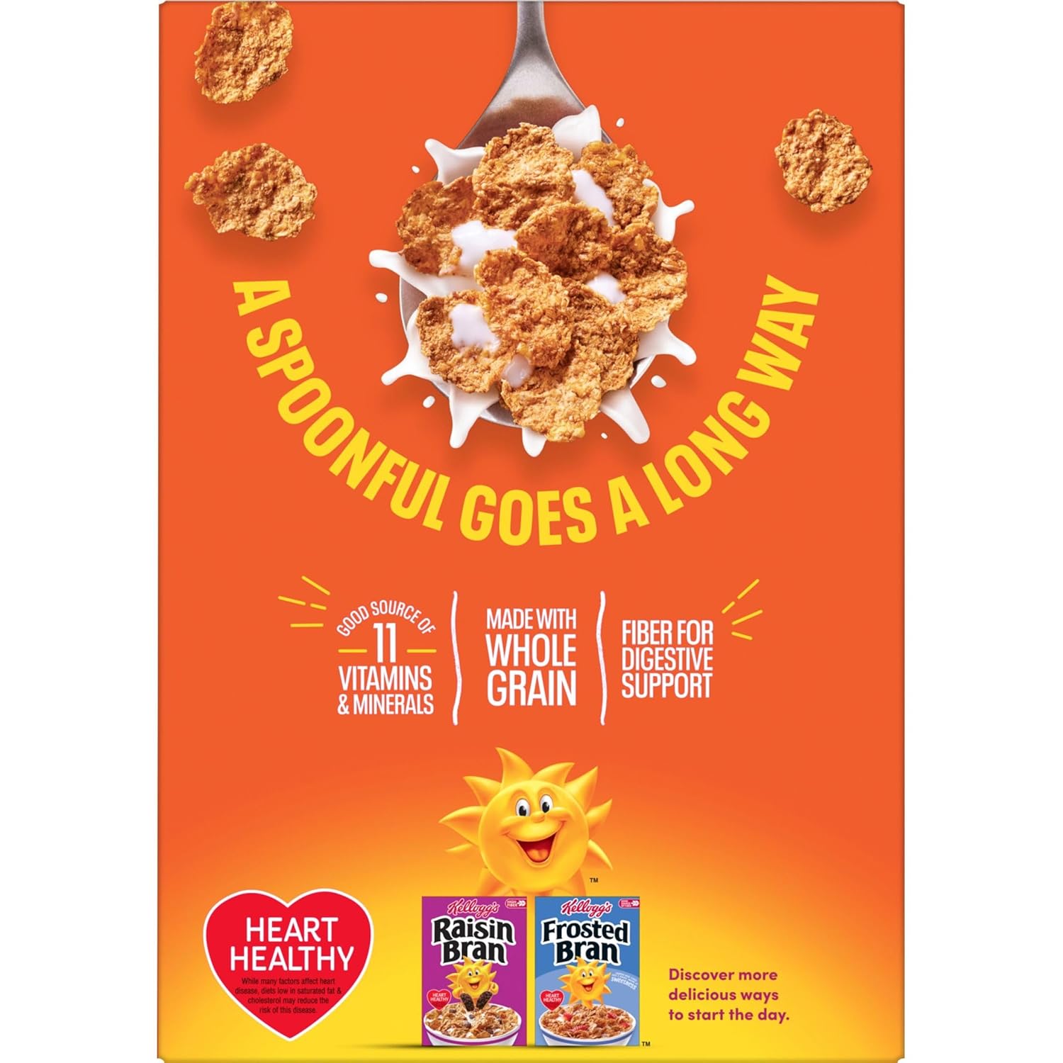 Kellogg's Frosted Bran Cereal – Kid-Friendly Frosted Bran for the Family Breakfast Table, No Prep