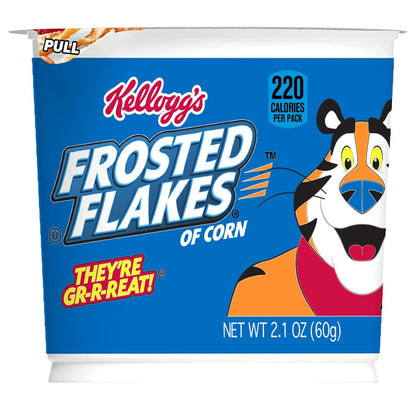 Kellogg's Frosted Flakes Cereal Cups – Toddler-Friendly Grab-and-Go Breakfast Cups for Home and Classroom, 12 Count