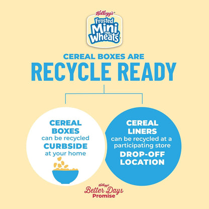 Kellogg's Frosted Mini-Wheats Cereal Cups – Desk-Friendly Office Snack for Sustained Focus, 12-Pack