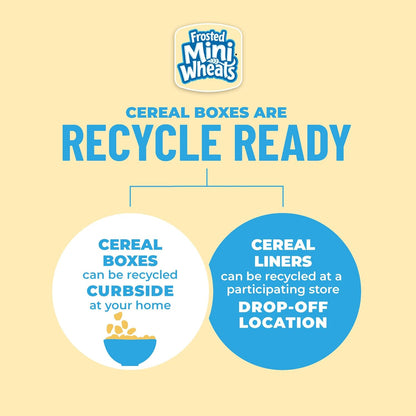 Kellogg's Frosted Mini-Wheats Cereal Cups – Desk-Friendly Office Snack for Sustained Focus, 12-Pack