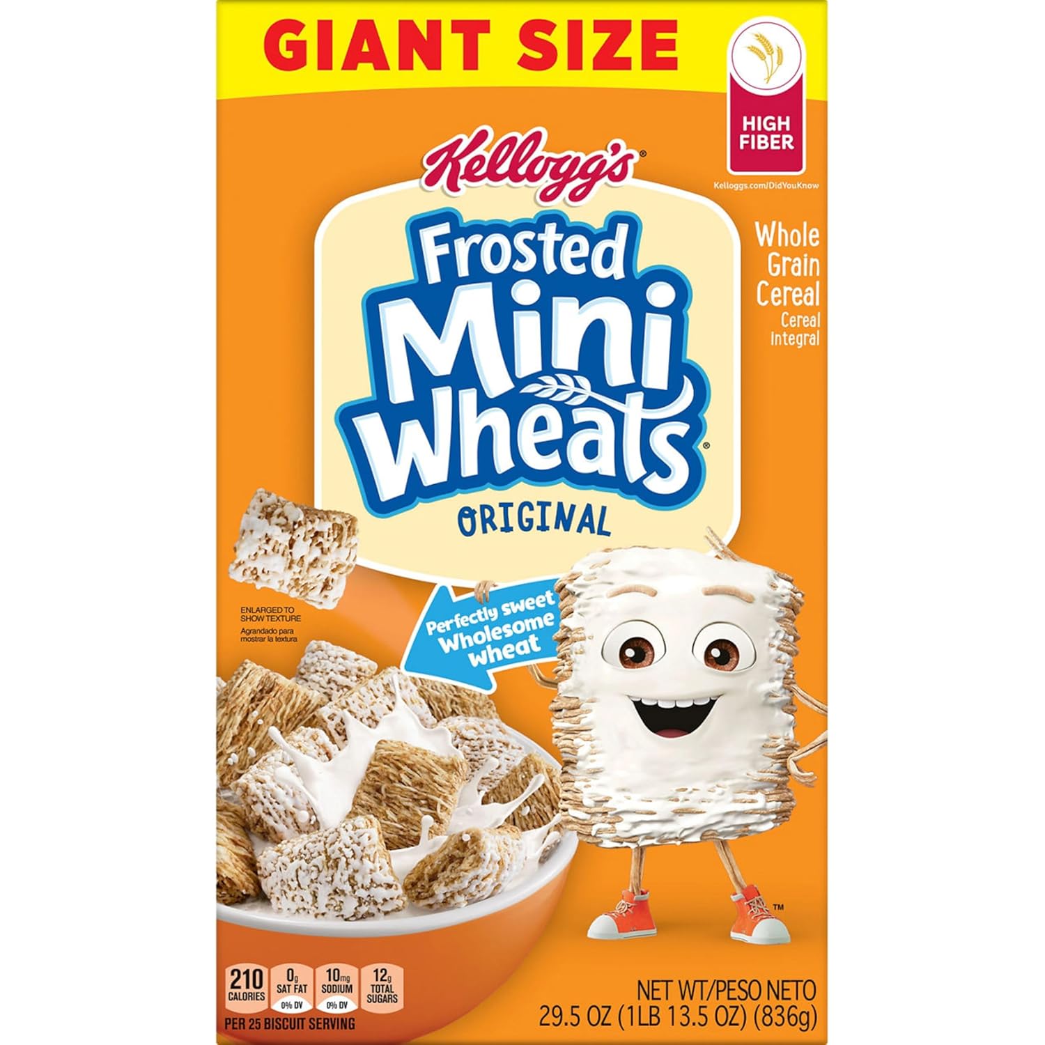 Kellogg’s Frosted Mini-Wheats – No Artificial Flavors School Lunchbox Cereal Kids Love, 29.5oz Giant Family Box