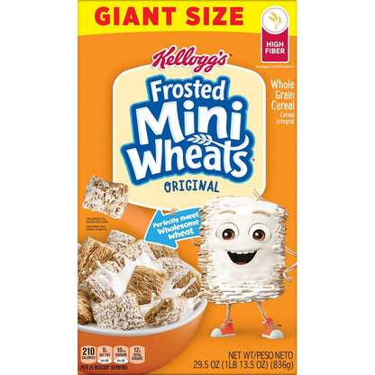 Kellogg’s Frosted Mini-Wheats – No Artificial Flavors School Lunchbox Cereal Kids Love, 29.5oz Giant Family Box