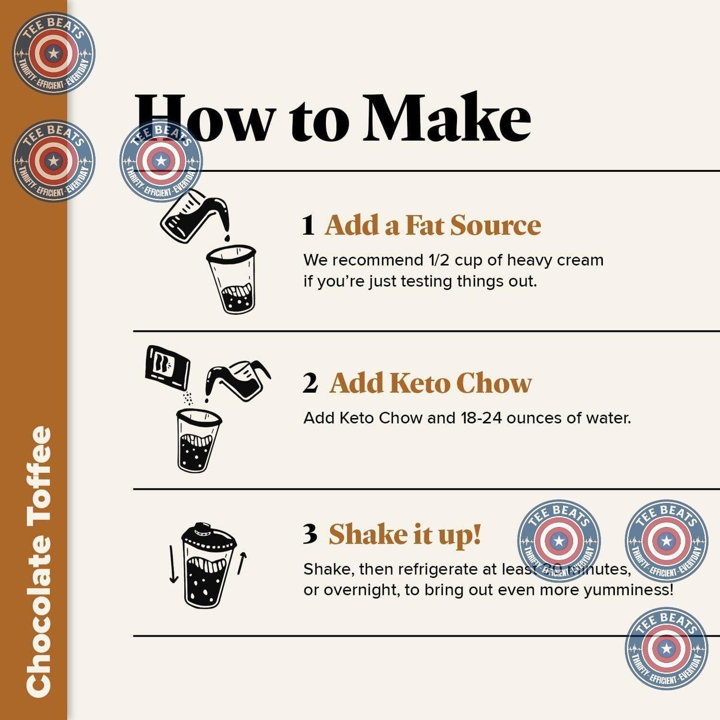 Keto Chow Chocolate Toffee Shake Powder – Quick Keto Meal Replacement for Focused Home Office Workdays