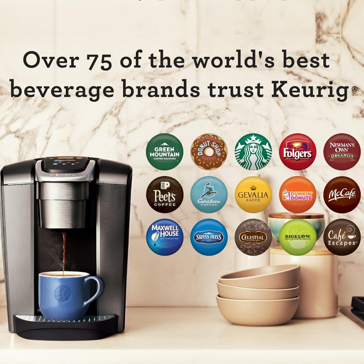 Keurig K-Elite Brushed Slate Brewer – Clutter-Free Countertop Solution for the Less-Is-More Home