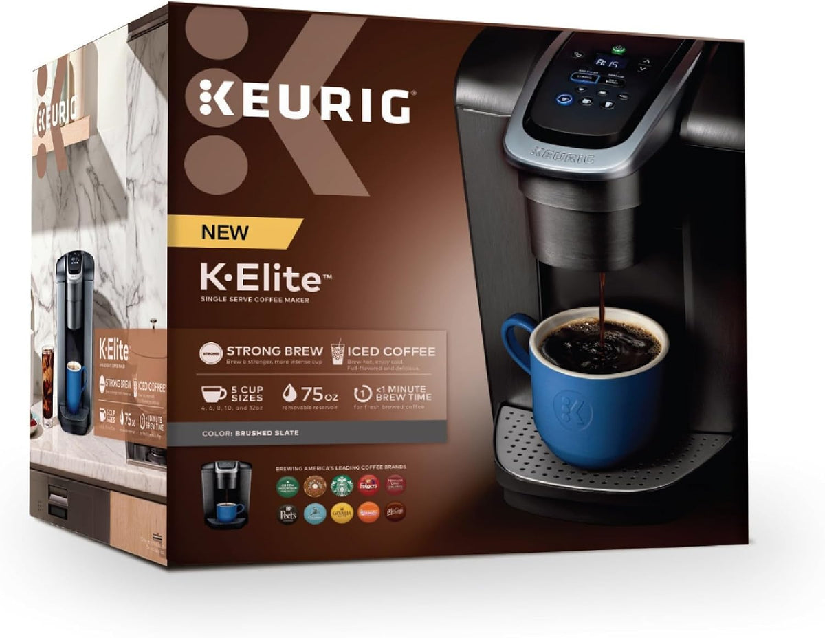 Keurig K-Elite Brushed Slate Brewer – Clutter-Free Countertop Solution for the Less-Is-More Home
