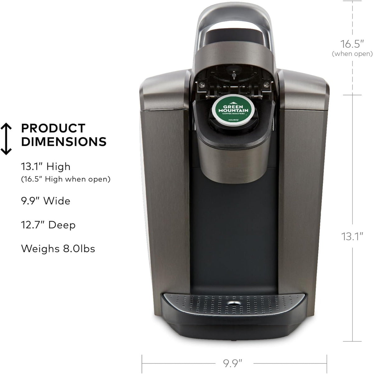 Keurig K-Elite Brushed Slate Brewer – Clutter-Free Countertop Solution for the Less-Is-More Home