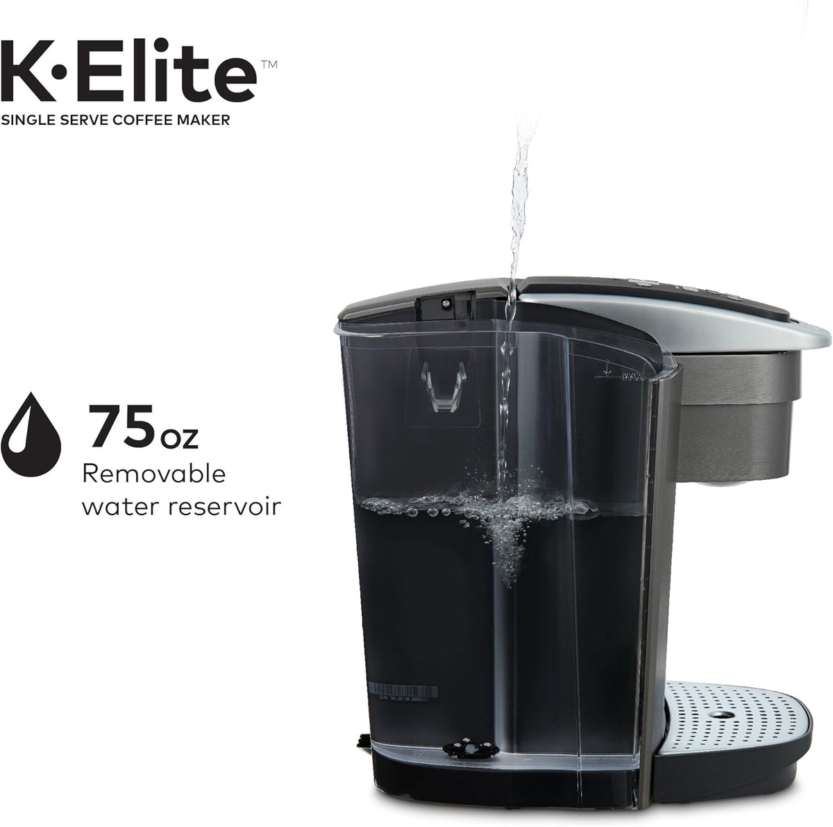Keurig K-Elite Brushed Slate Brewer – Clutter-Free Countertop Solution for the Less-Is-More Home
