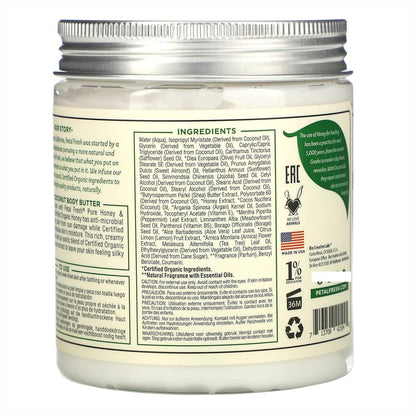 key ingredients: honey, coconut oil, certified organic argan oil, shea butter extract
