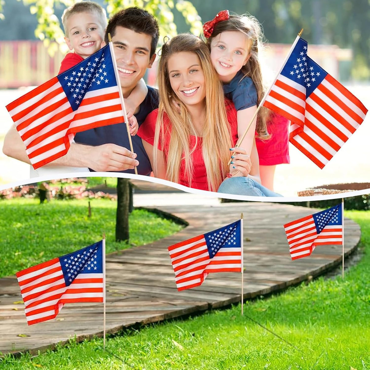 Kid-Friendly Patriotic Flags – Soft-Top Poles Designed for Safe Hand-Waving Play