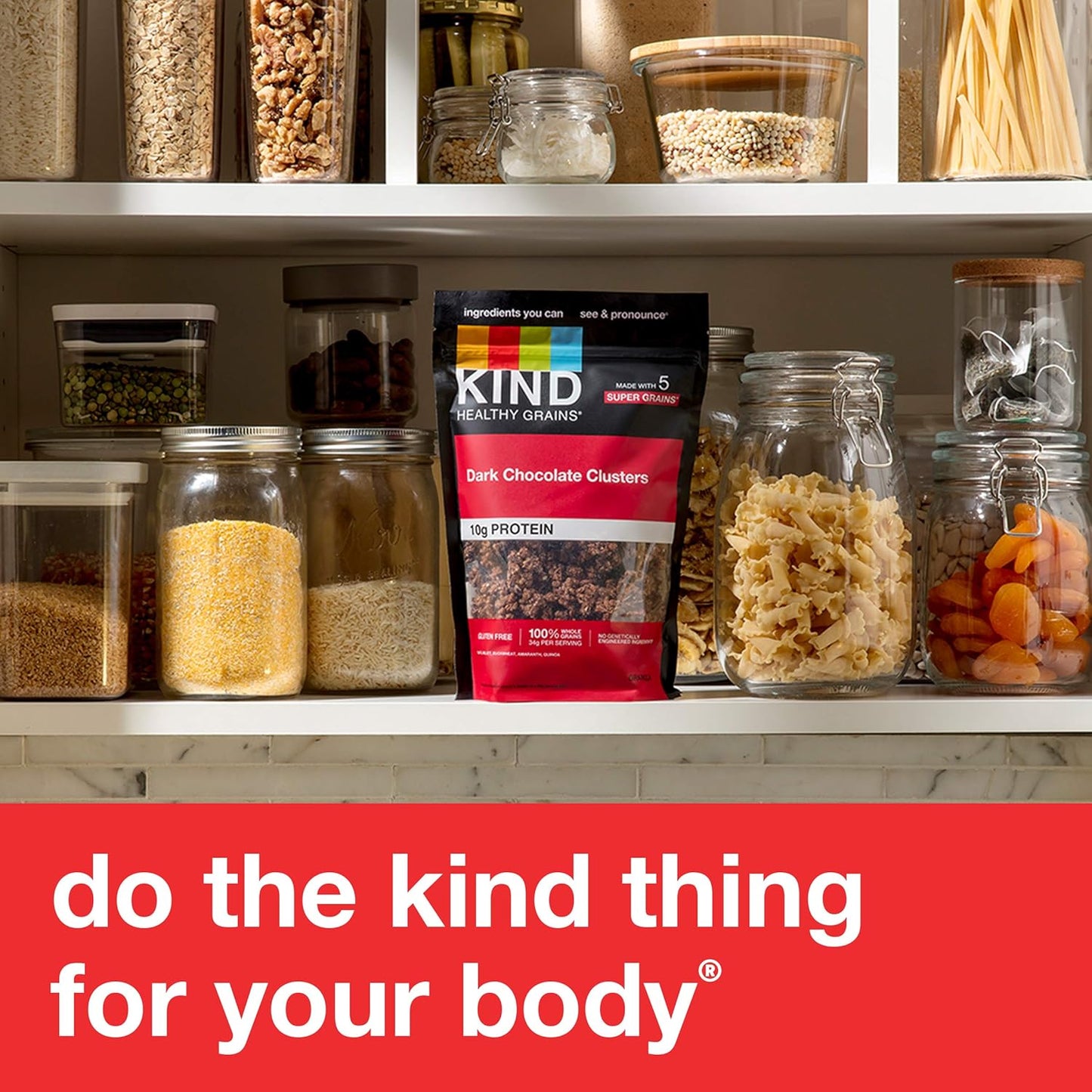 KIND Healthy Grains Dark Chocolate Granola – Gluten Free Lunch Box Snack for School, Resealable Bag for Freshness