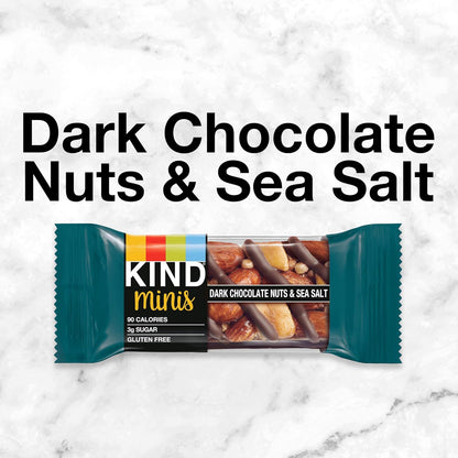 KIND Minis Dark Chocolate Nuts & Sea Salt – Office Drawer Snack for Busy Workday Focus