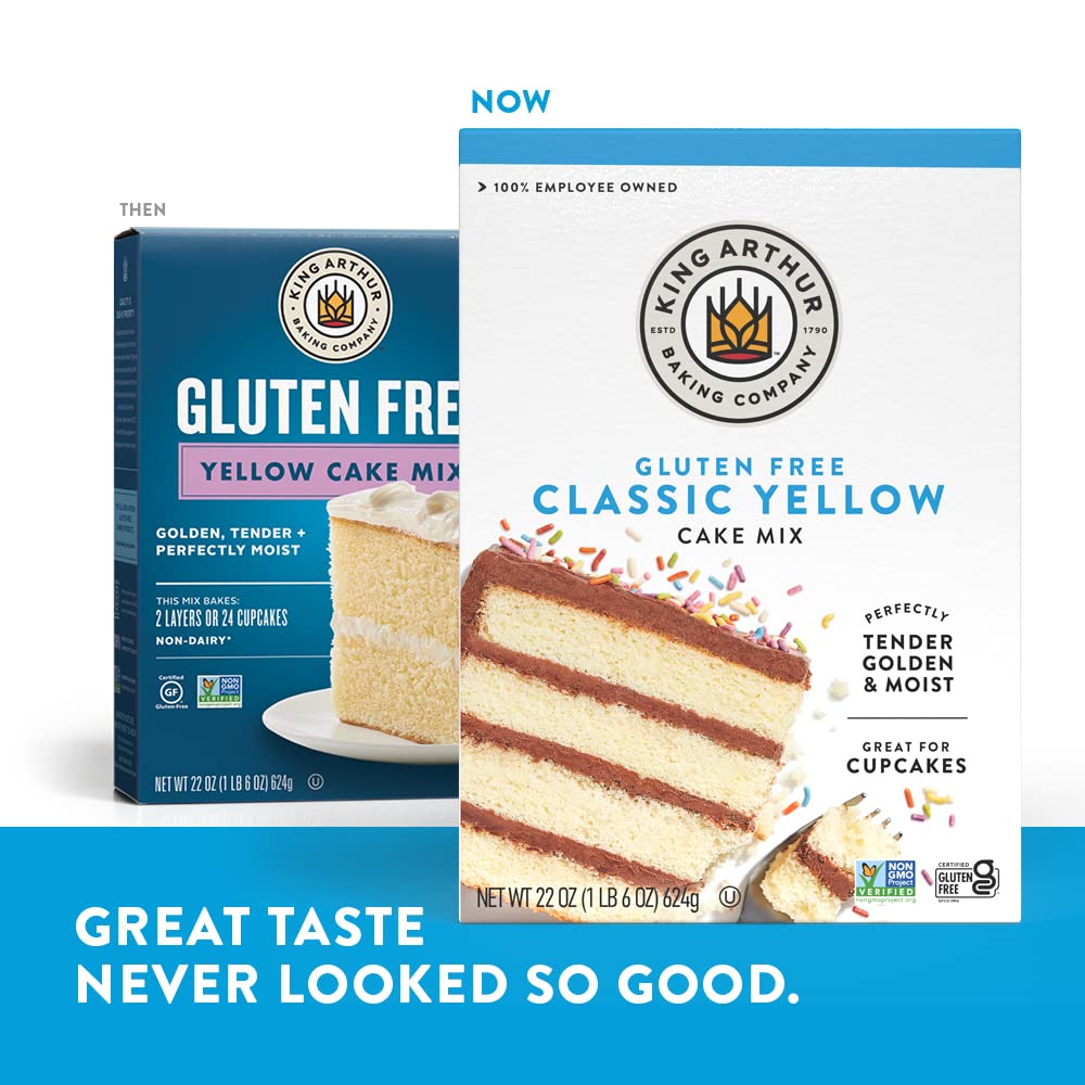 King Arthur Gluten-Free Yellow Cake Mix – Thoughtful Housewarming Gift for Allergy-Conscious Home Bakers, 22 oz