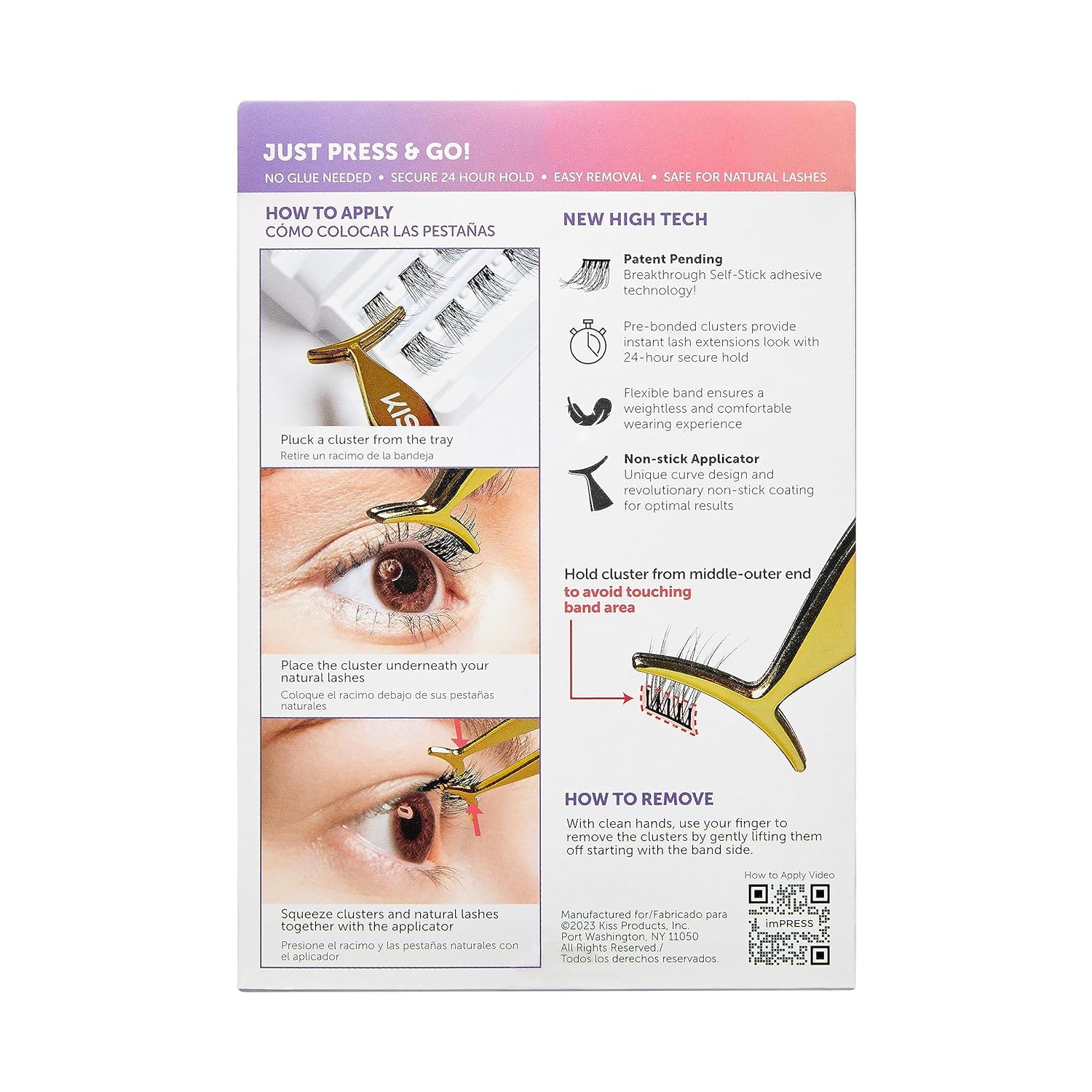 KISS imPRESS Falsies Press-On Lash Clusters – Designer-Style Glam Volume with 24-Hour Hold