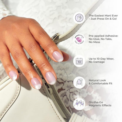 KISS imPRESS No Glue Mani – Understated Pink Press On Nails for Less Is More Style