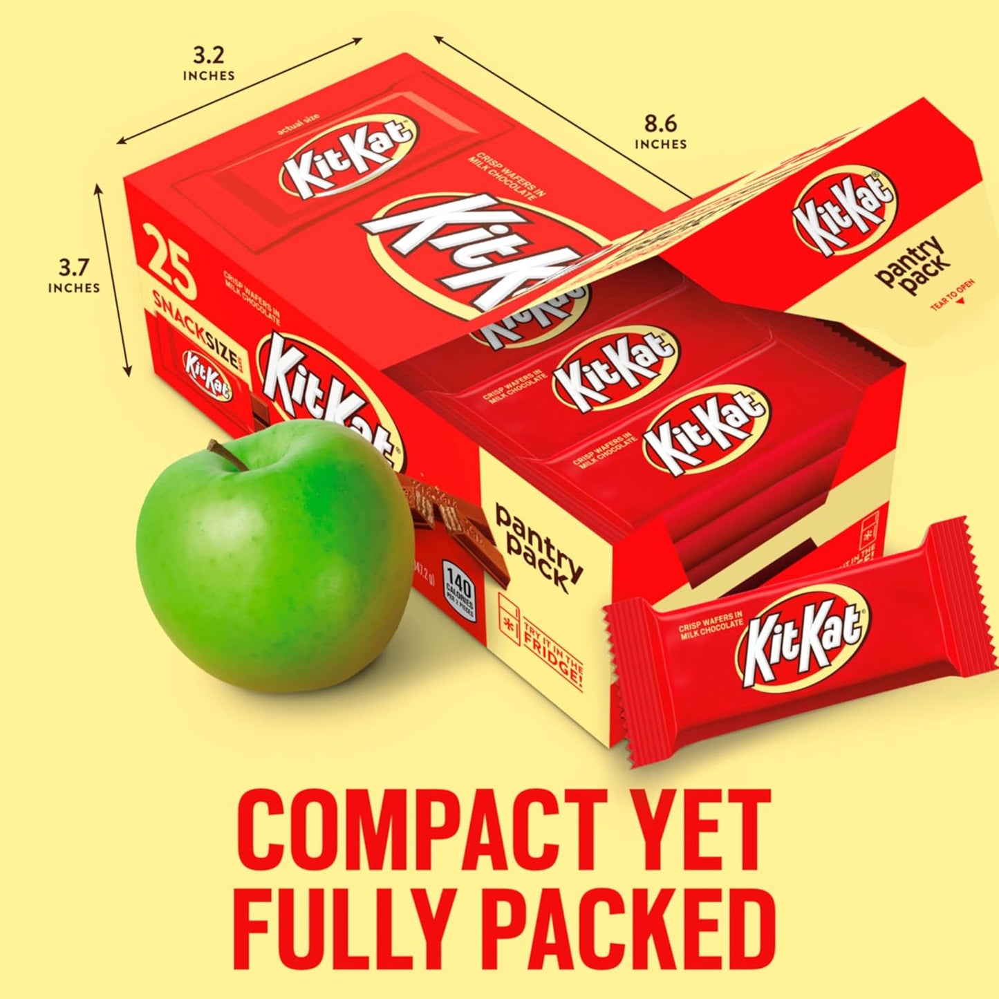 KIT KAT Milk Chocolate Wafer Snack Bars – Kosher Certified Kids Candy for School Snacks and Sports Practice, 25 Pieces