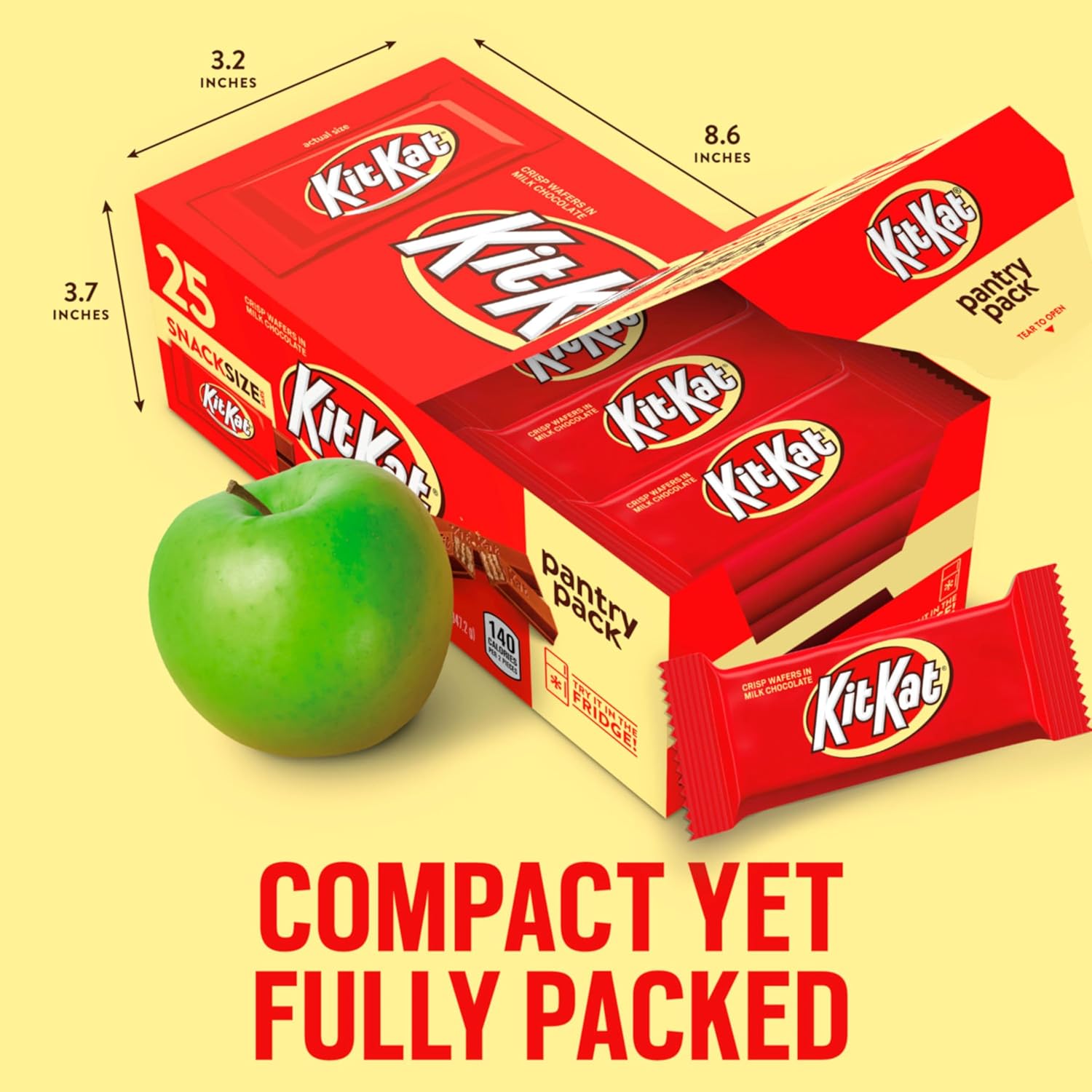 KIT KAT Milk Chocolate Wafer Snack Bars – Kosher Certified Kids Candy for School Snacks and Sports Practice, 25 Pieces