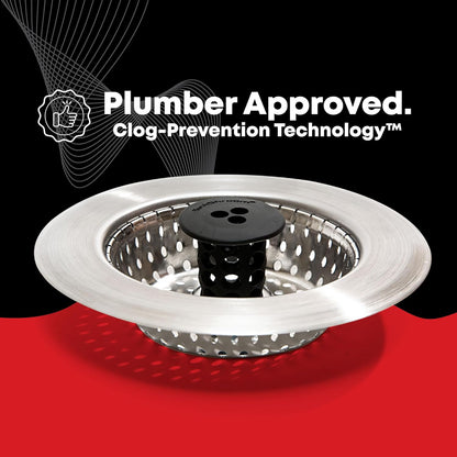 Kitchen SinkShroom Chrome Gray Drain Strainer for Less-Is-More Kitchens, Tool-Free Drop-In
