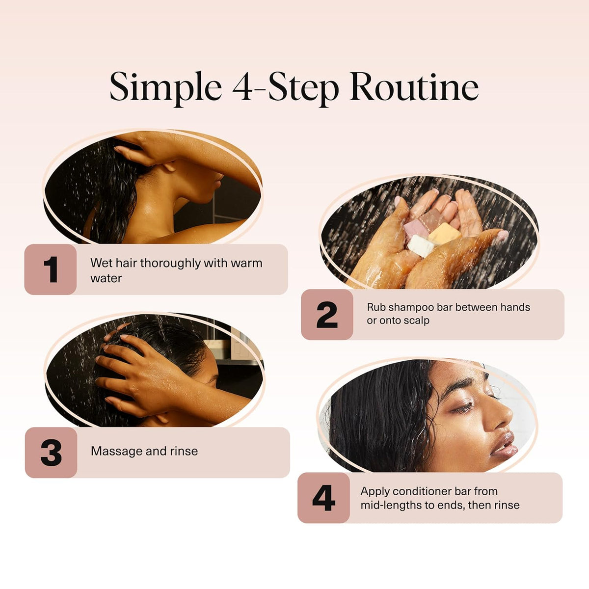 Kitsch 4pc Solid Hair Care Sampler – Mindful Bath Time Routine, Nourishing Vegan Bars