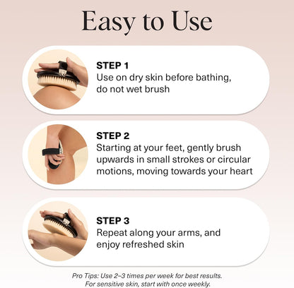 Kitsch Dry Brushing Body Brush for Lymphatic Drainage – Valentine's Day Gift for Her Skincare Routine