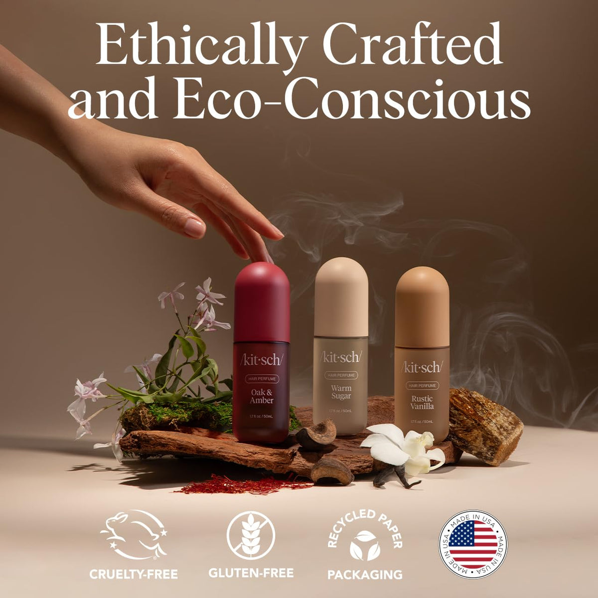 Kitsch Hair Perfume – Mindful Nightly Ritual for Calming Bedtime Self-Care, Tonka Vanilla Cedar
