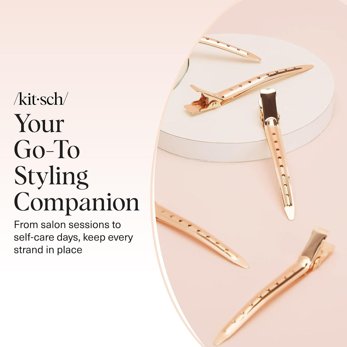 Kitsch Rose Gold Hair Sectioning Clips – High-End Salon-Grade Styling Tool for the Luxury Bathroom