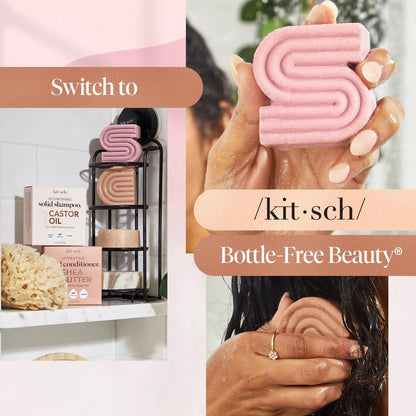 Kitsch Shampoo and Conditioner Bar Duo – Calming Nightly Hair Care Routine for Sensitive Scalp and Color Treated Hair