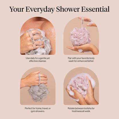 Kitsch Shower Loofah – Effortless Quick-Drying Shower Sponge for Minimalist Storage