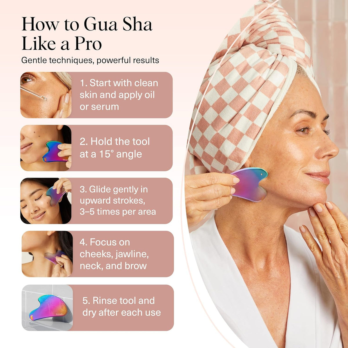 Kitsch Stainless Steel Gua Sha – Clean-Line Vanity Accessory for Intentional Skincare Routines