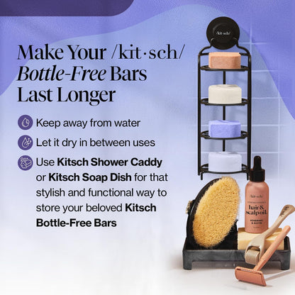 Kitsch Toning Purple Shampoo & Conditioner Bar Set - Portable Toning Set for Beach Days and Poolside, Spill Proof Bars