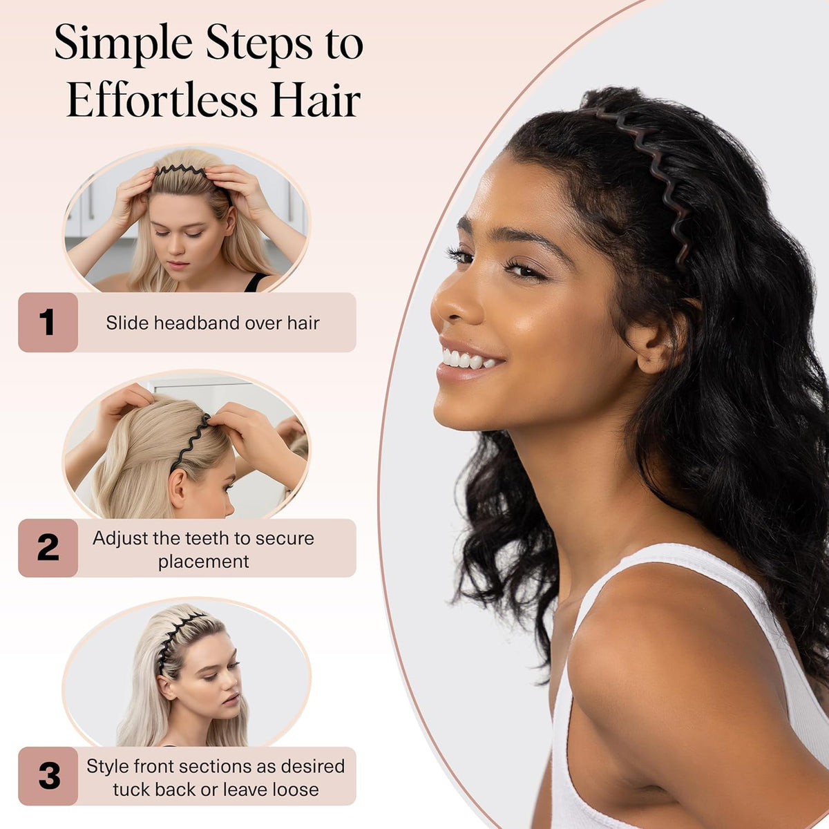 Kitsch Zig Zag Headbands – Comfortable Headband for Mindful Morning Grooming Ritual