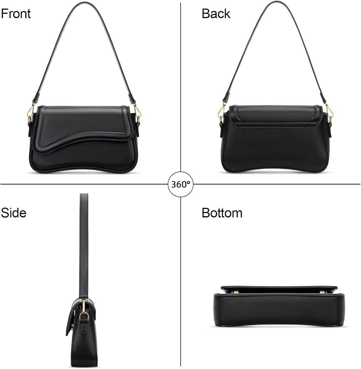 KKXIU Compact Shoulder Purse – Versatile Day Bag for Outdoor Markets and Cafes, Mini Hobo with Detachable Handle