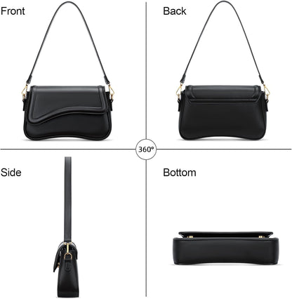 KKXIU Compact Shoulder Purse – Versatile Day Bag for Outdoor Markets and Cafes, Mini Hobo with Detachable Handle