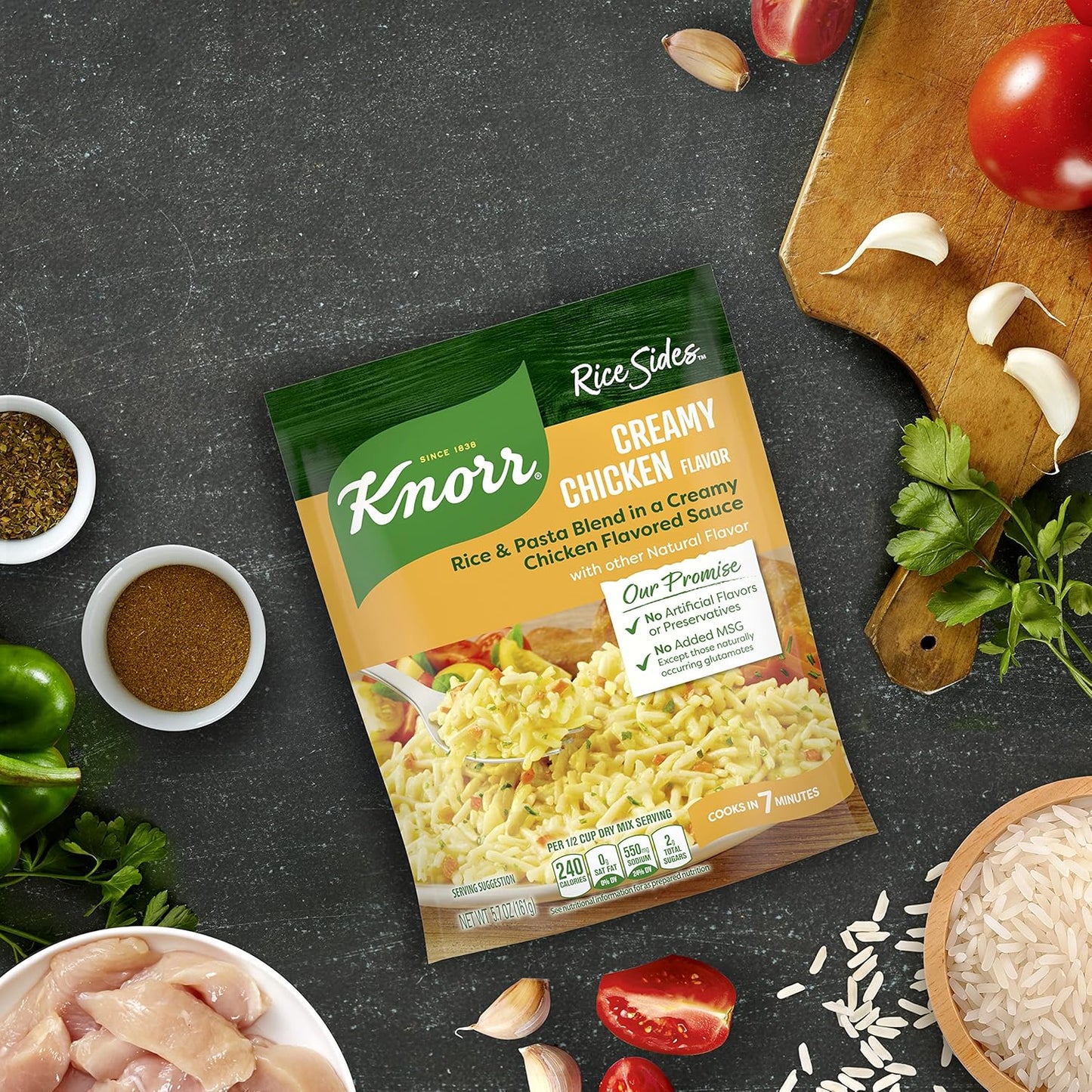 Knorr Creamy Chicken Rice Side – 7-Minute Office Microwave Lunch for Busy Workdays