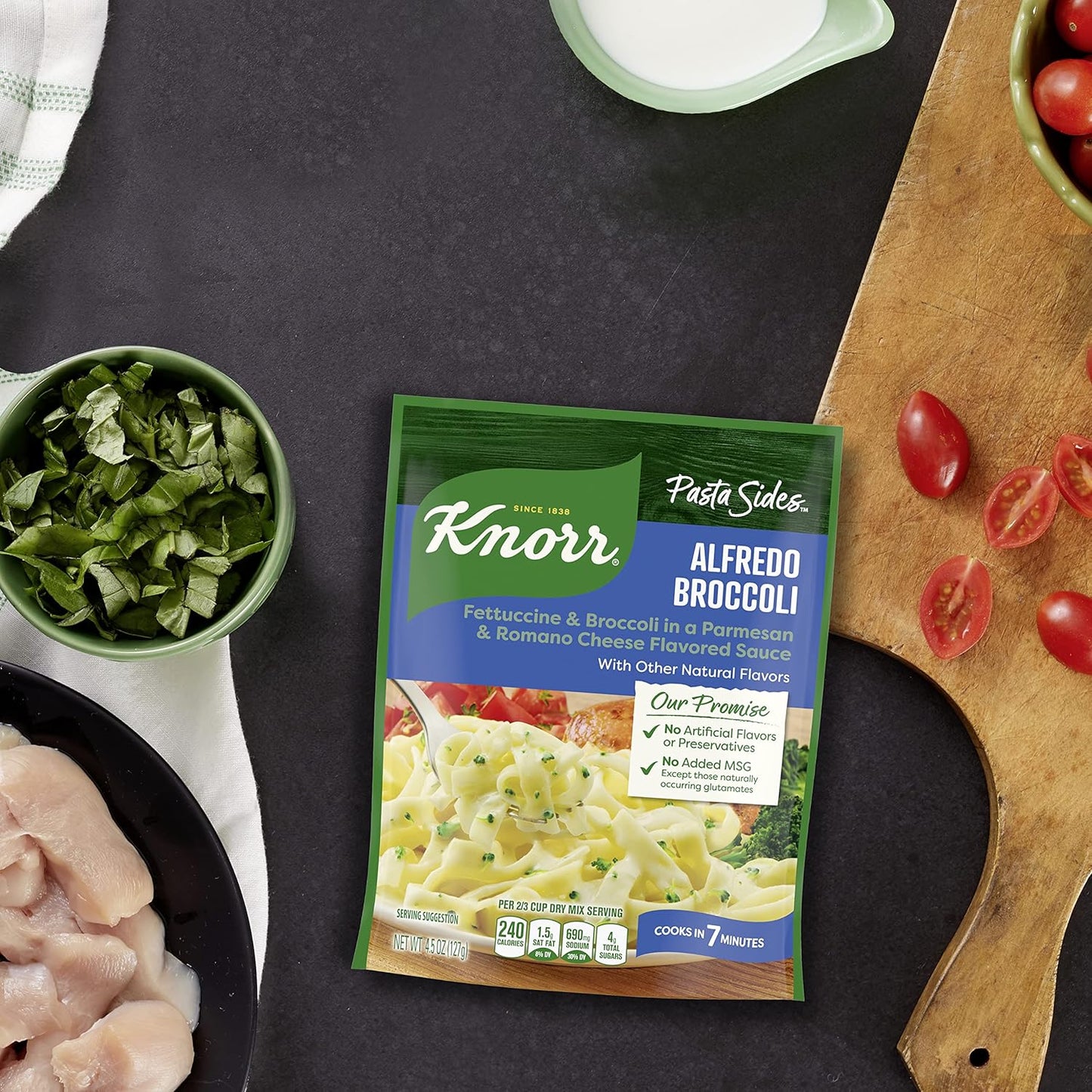Knorr Pasta Sides Alfredo Broccoli – Pantry Staple for Home Office Lunches and Study Sessions, 8 Pouches