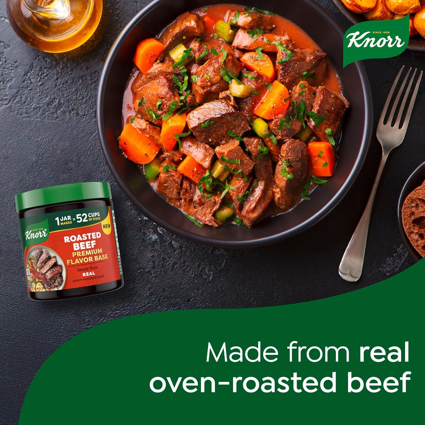 Knorr Premium Roasted Beef Flavor Base – Fast-Dissolve Stock Powder for Efficient Weeknight Cooking