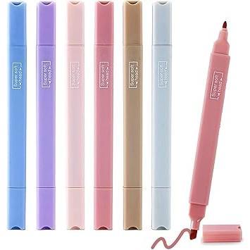 konket Kid-Safe Pastel Highlighters – Washable Quick-Dry Markers for Homework and Reading